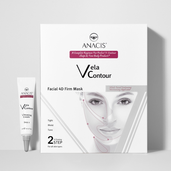 Комплекс для миттєвого ліфтингу обличчя ANACIS Vela Contour Firm Mask + ліфтинг-крем в подарунок
