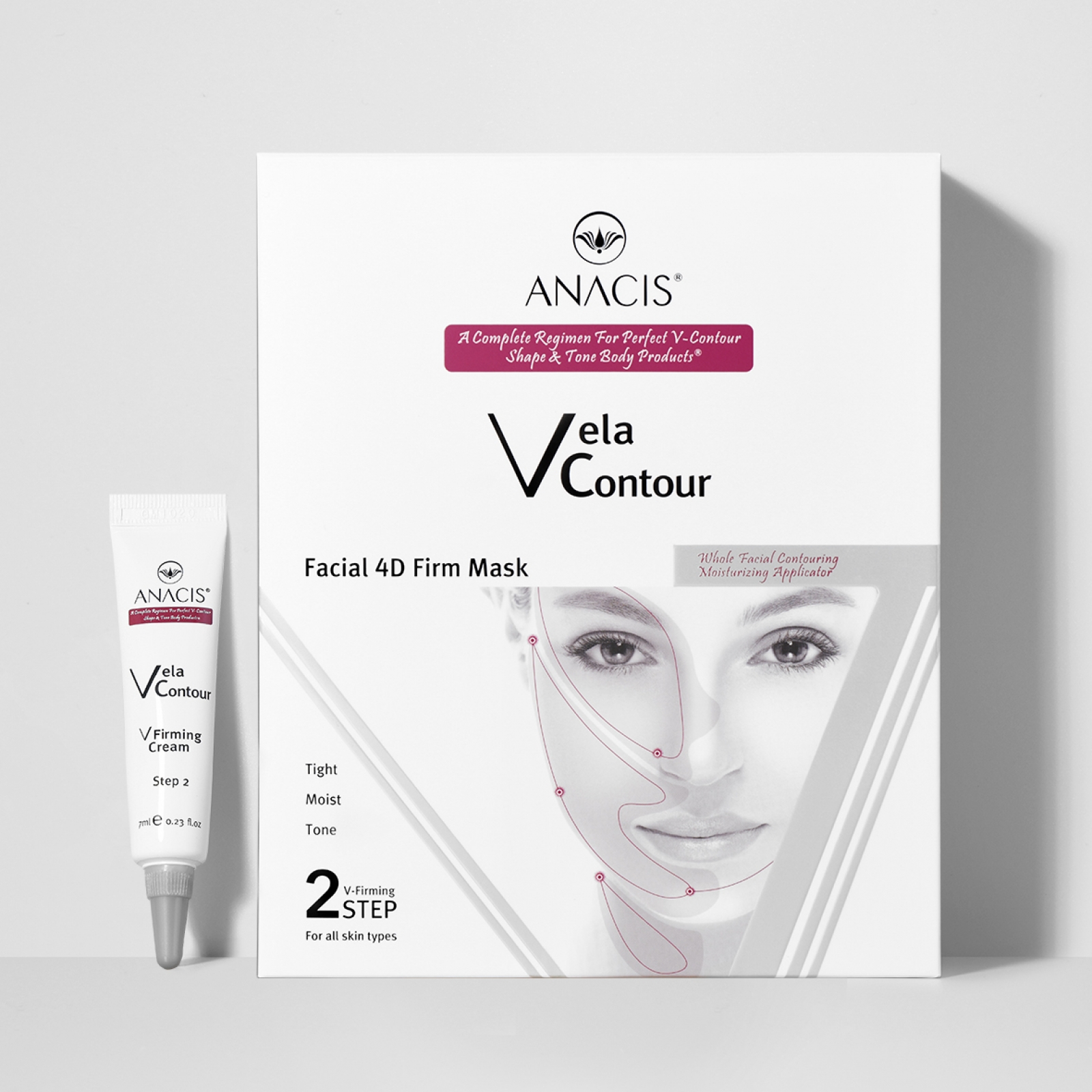 Комплекс для мгновенного лифтинга кожи лица Anacis Vela Contour Firm Mask  купить по лучшей цене в интернет-магазине корейской косметики Ramosu  Киев, Украина